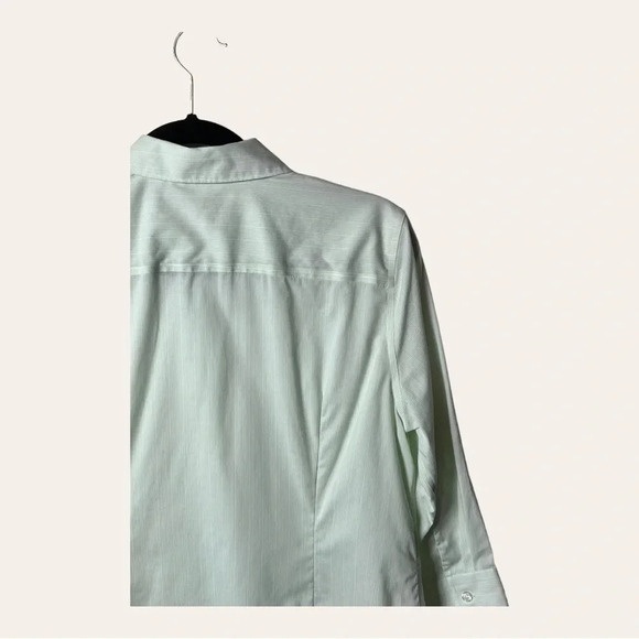 0720. EDDIE‎ BAUER BUTTON UP WRINKLE RESISTANT TOP COLLAR SIZE LARGE MINT GREEN - Picture 8 of 10